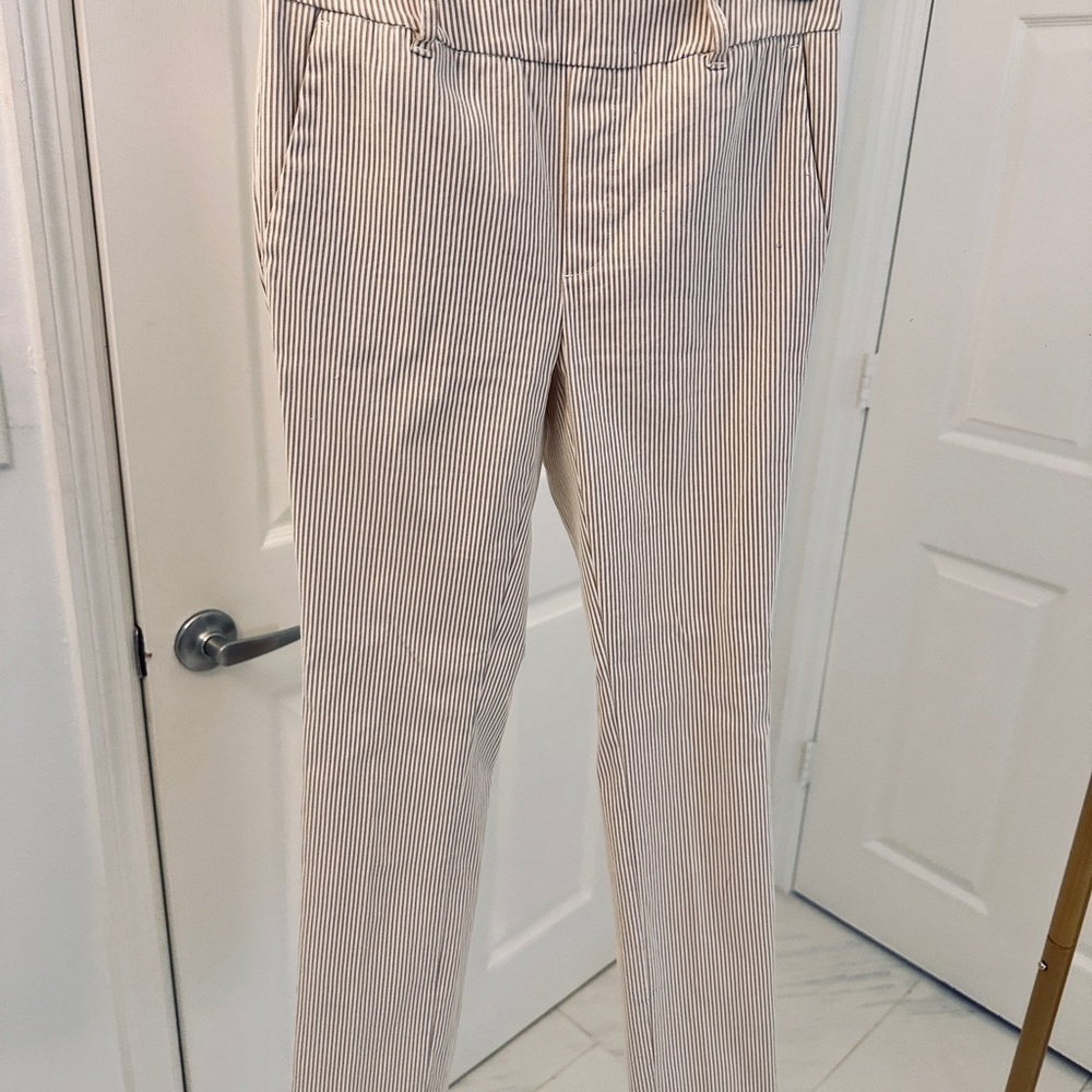 Striped Beige and White Pants